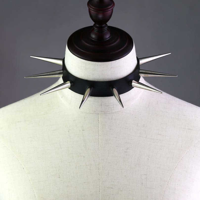 Punk Spike Leather Collar