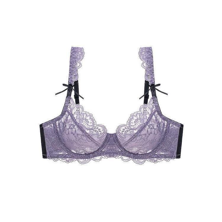 Gray Purple Goth Bra