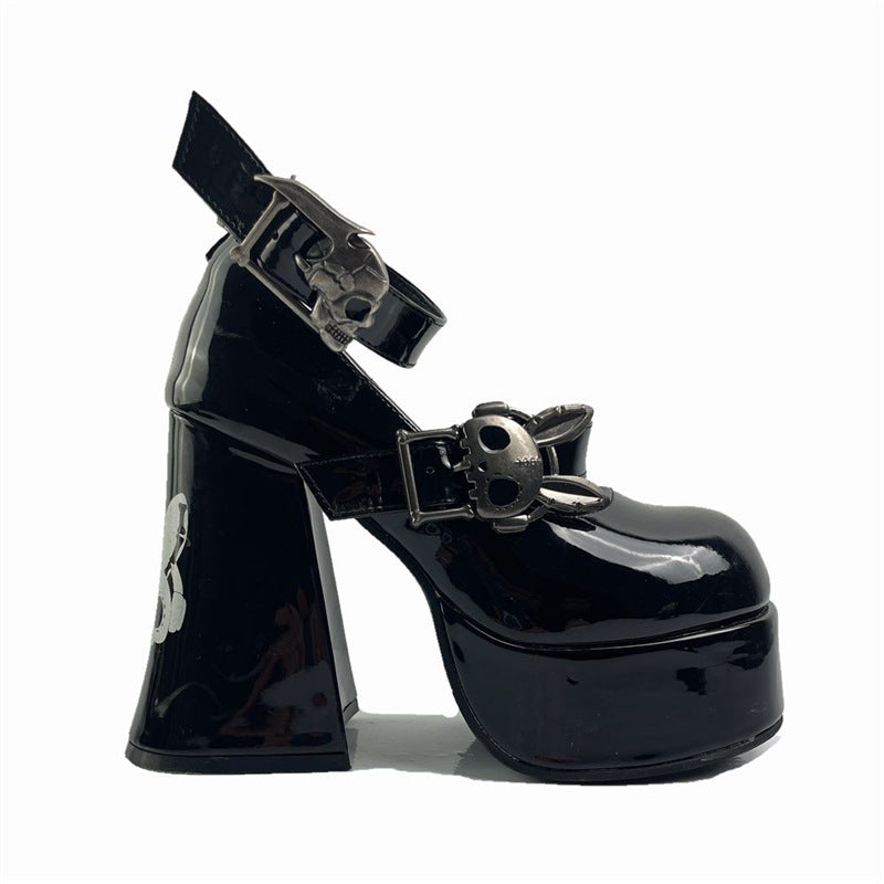 Rabbit Skull Heels Gothic Emo Style