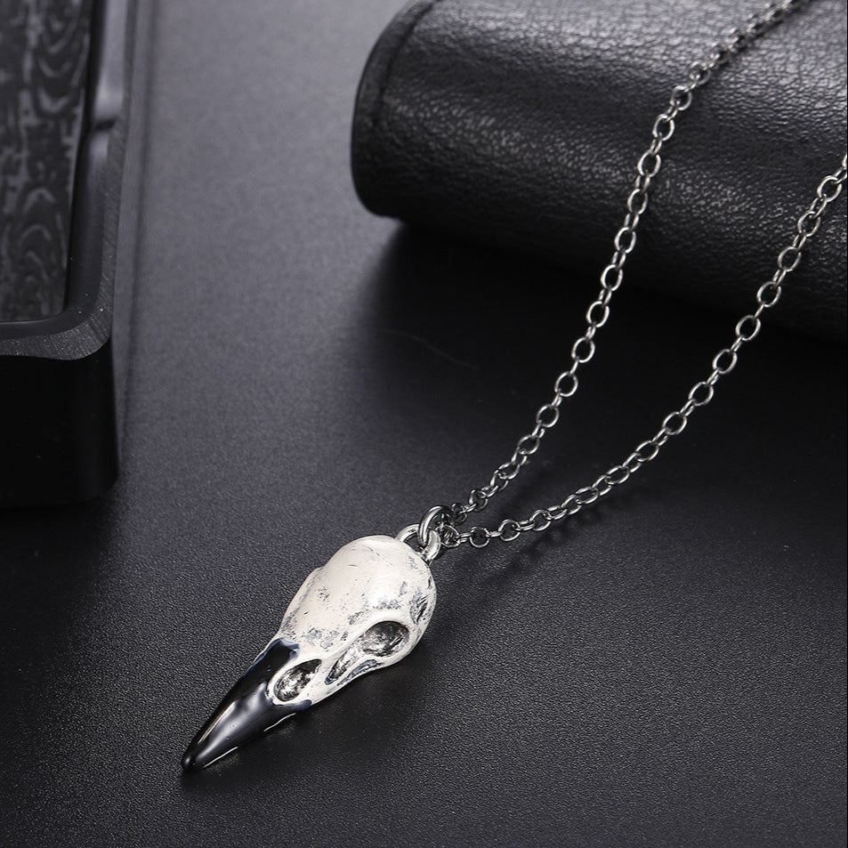 Raven Skull Pendant Necklace