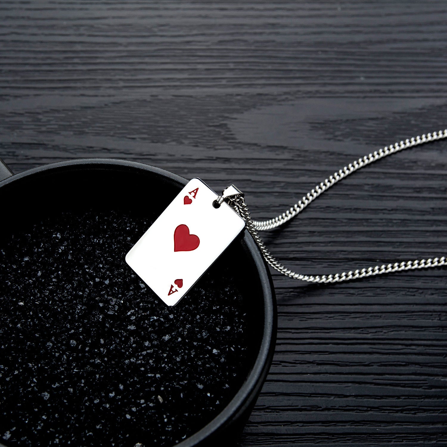 red Ace Necklace for Men - Playing Card Pendant