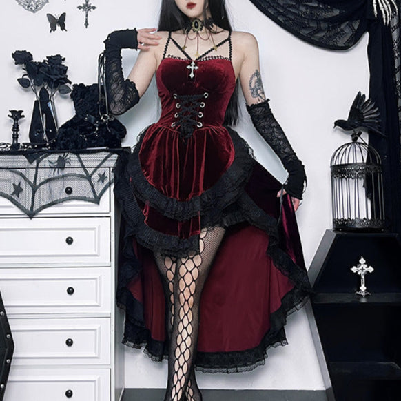 Red Gothic Prom Dress