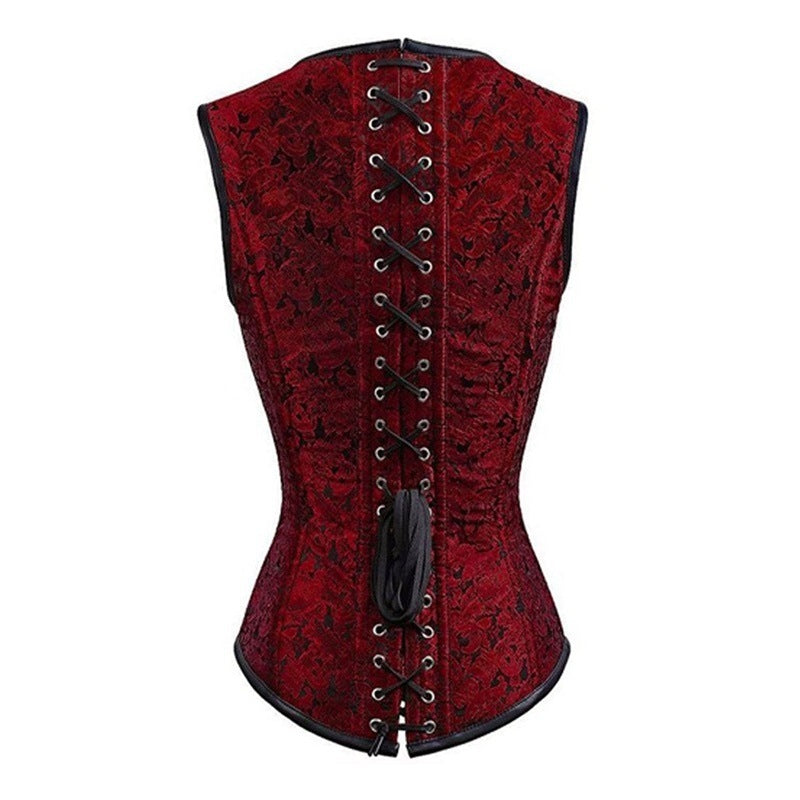 Red Overbust Corset with Straps