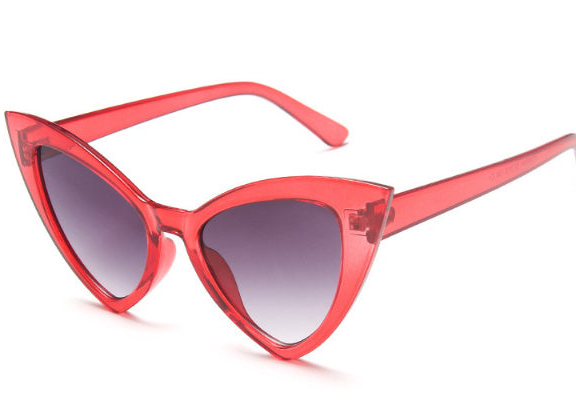 Red Vintage Goth Cat Eye Sunglasses