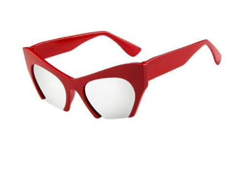 Red Vintage Goth Sunglasses Cat Eye