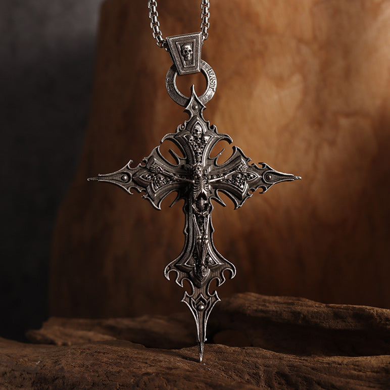 Large Gothic Cross Necklace retro