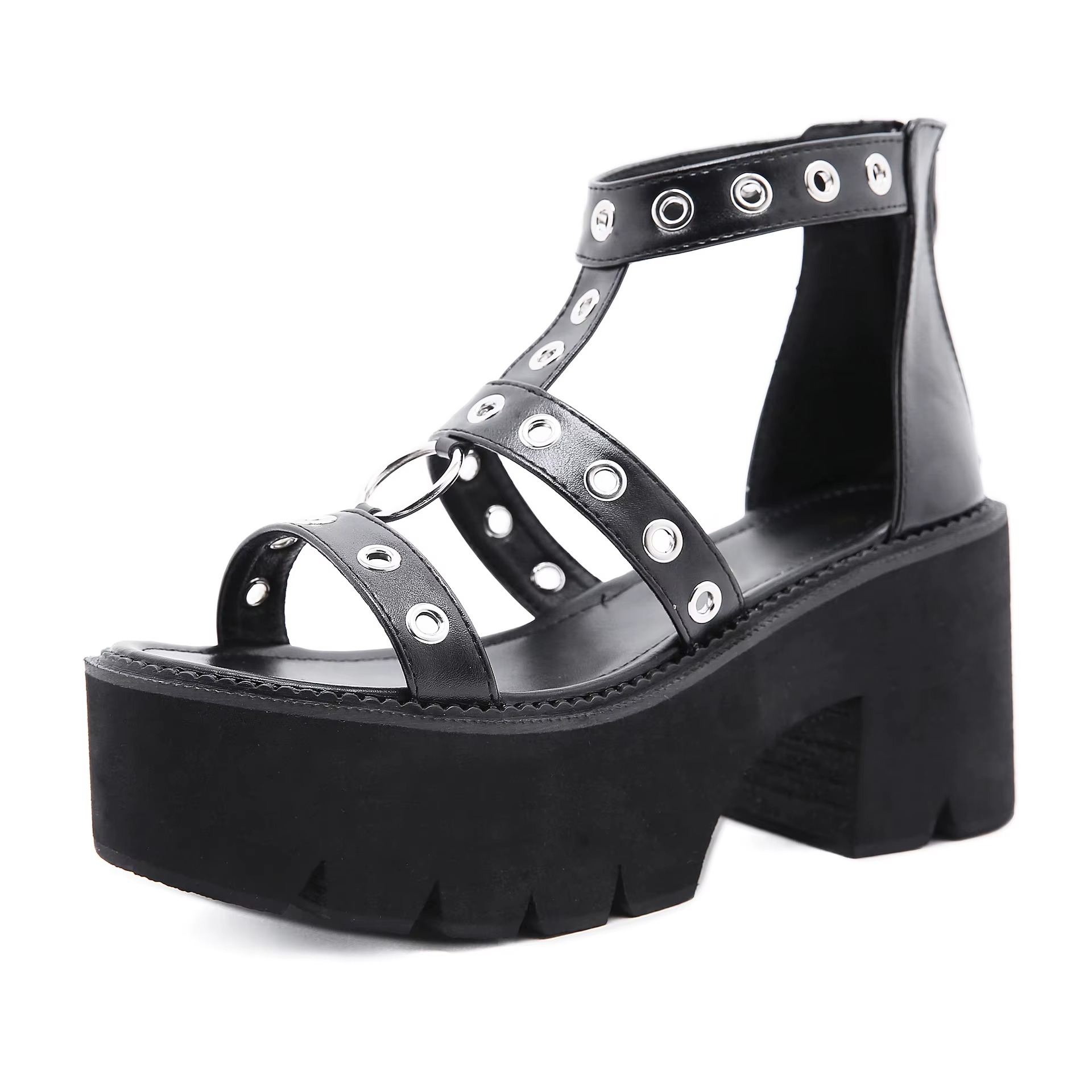 Rivet Goth Sandal Platform Heels