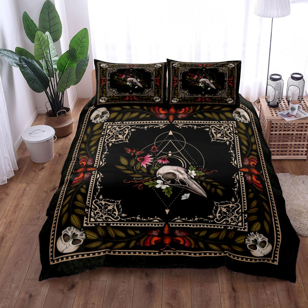 Skeleton skull Crow Bedding Set