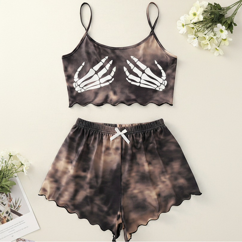 Skeleton Two Piece Pajama Set