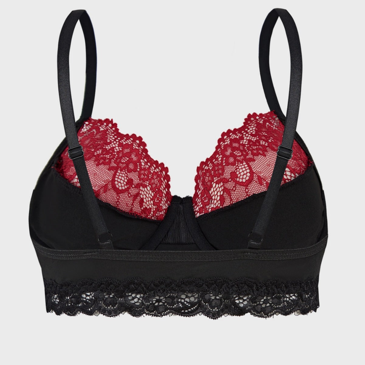 Skull Bra Push Up Black Red lace