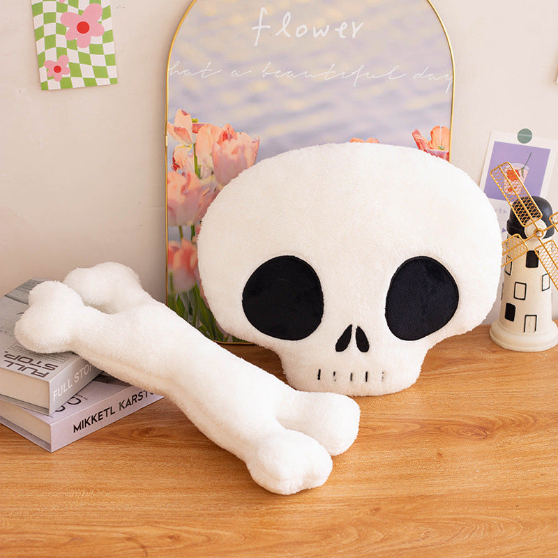Skull Pillow Plush Toy and Bones pillow plush