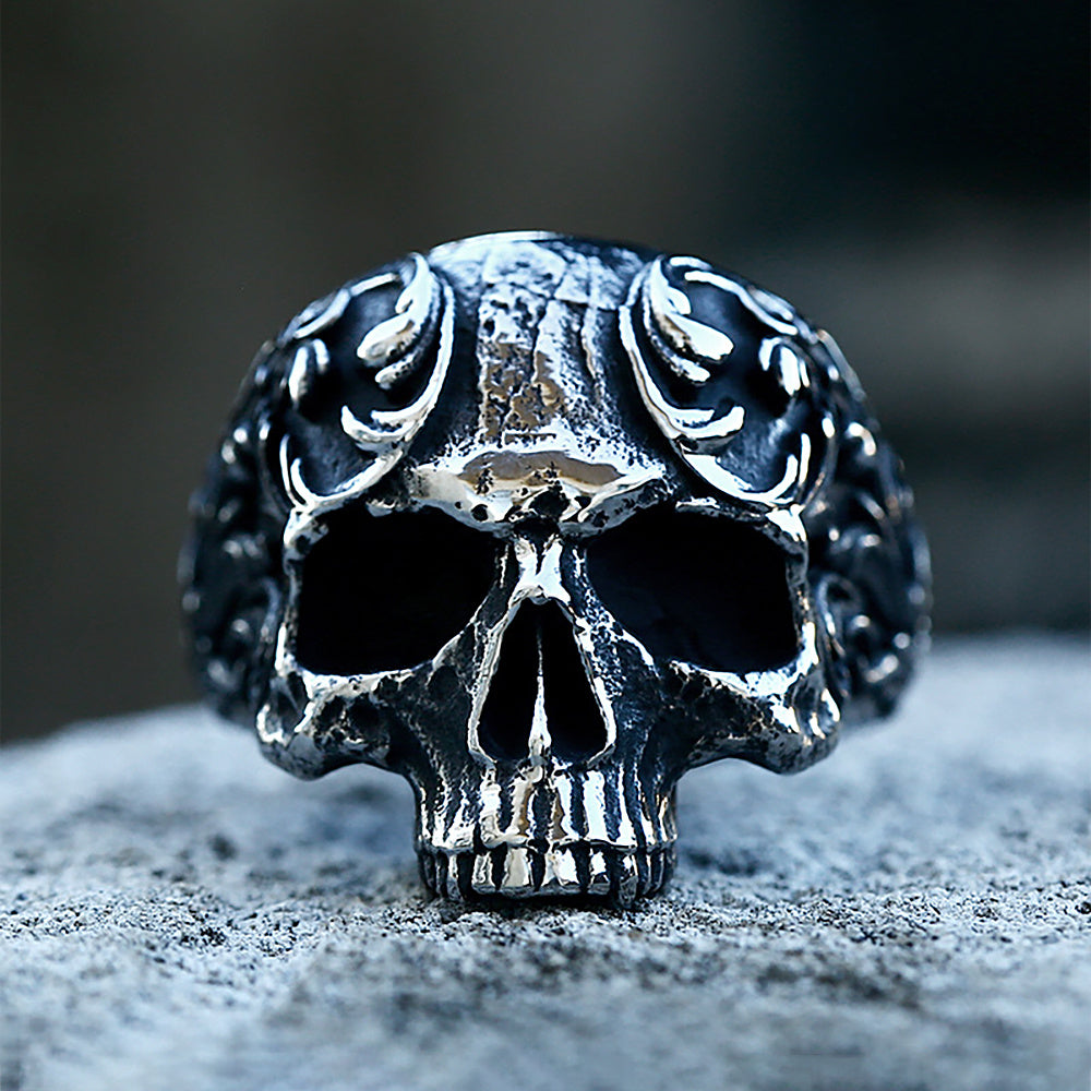 Floral Skull Ring