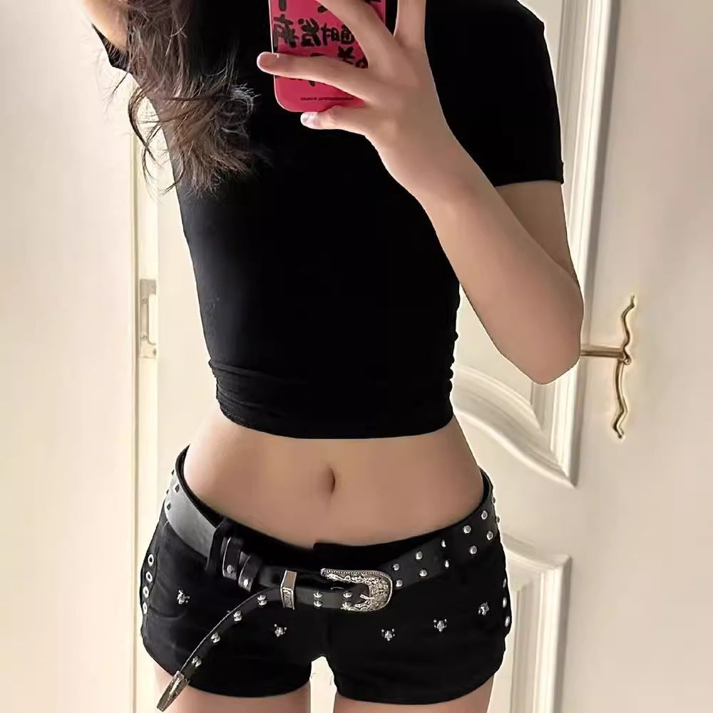 Skull Shorts for Women belt