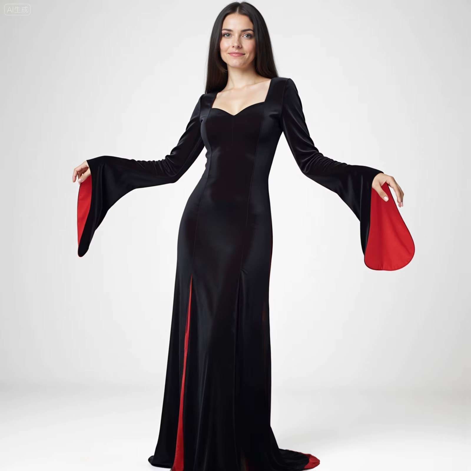 Slit Vampire Dress Velvet