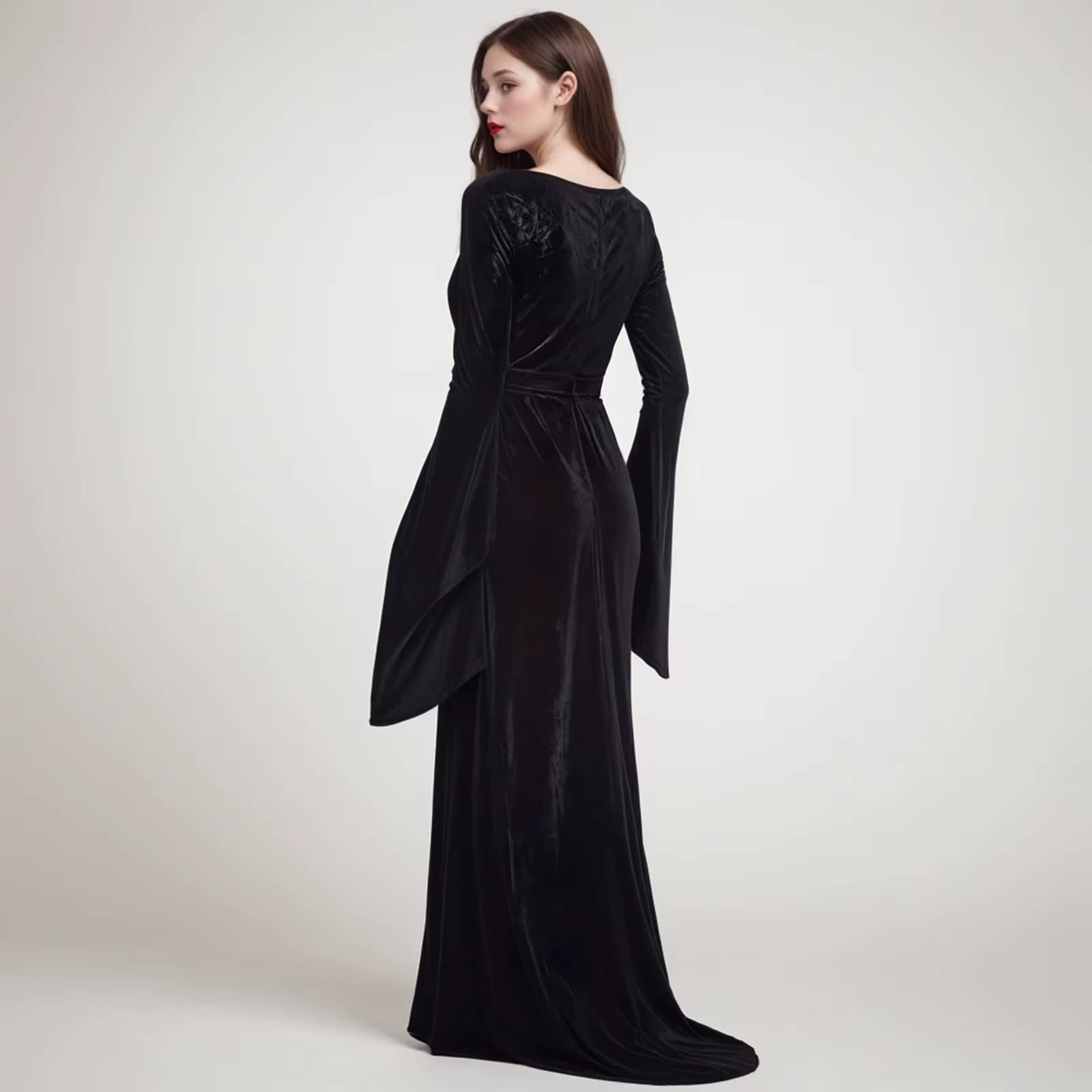 Slit Vampire Dress Velvet