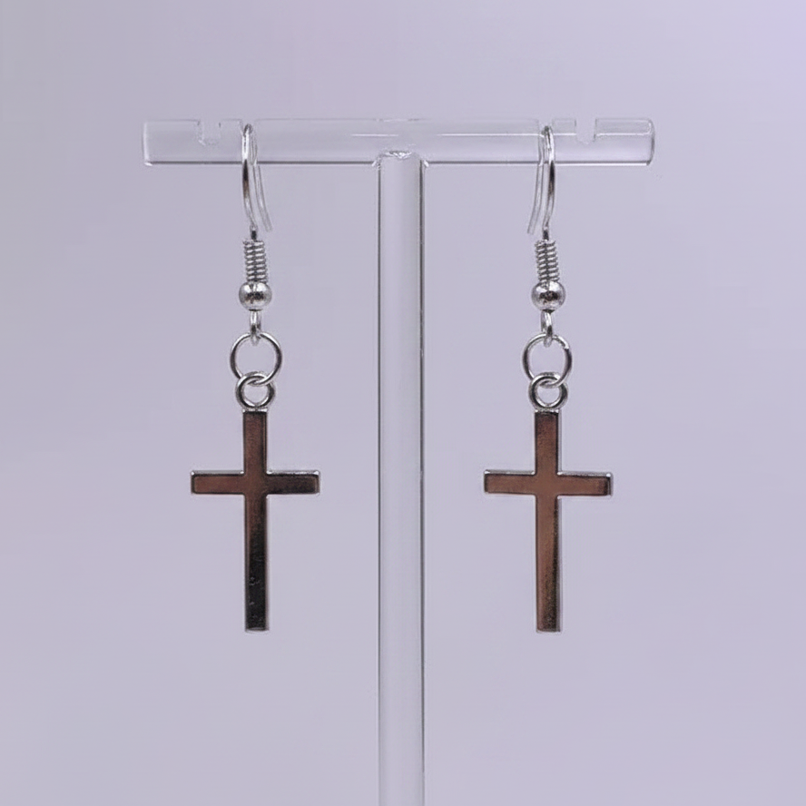 Small Cross Dangle Earrings