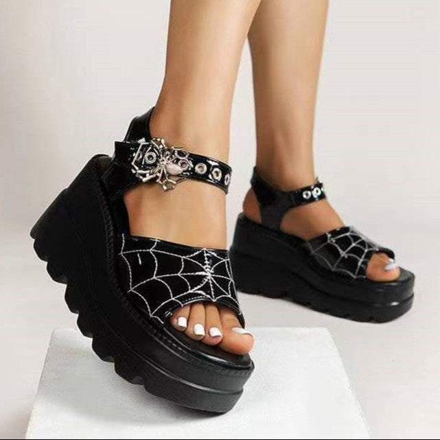 Spider Sandals Spider Web Summer Platform Shoes