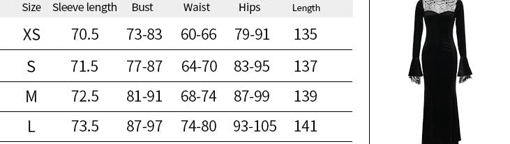 Spider Web Dress size guide