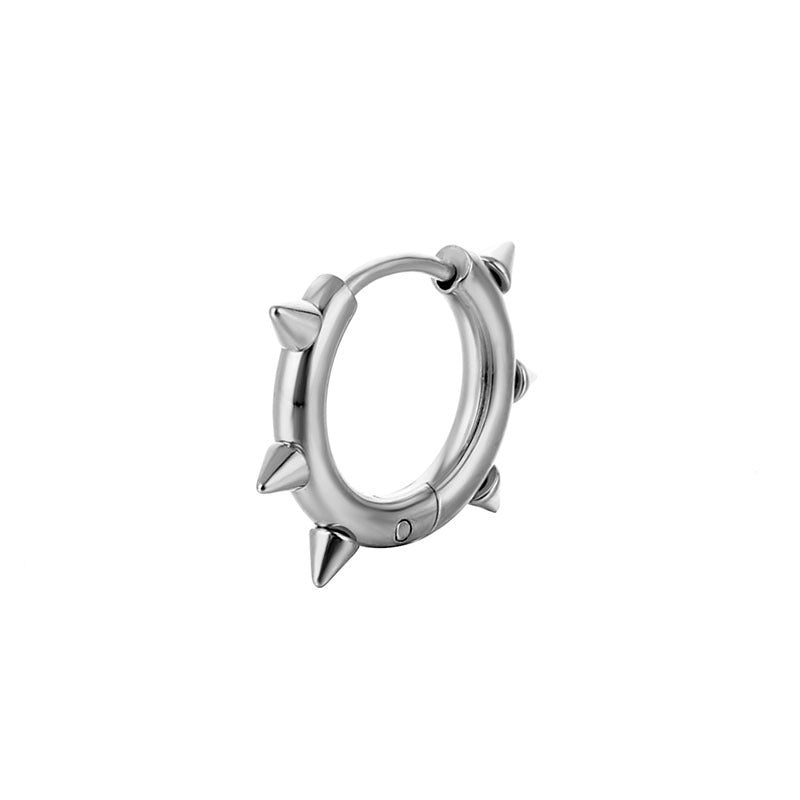 Spiked Hoop Earrings Stainless Steel