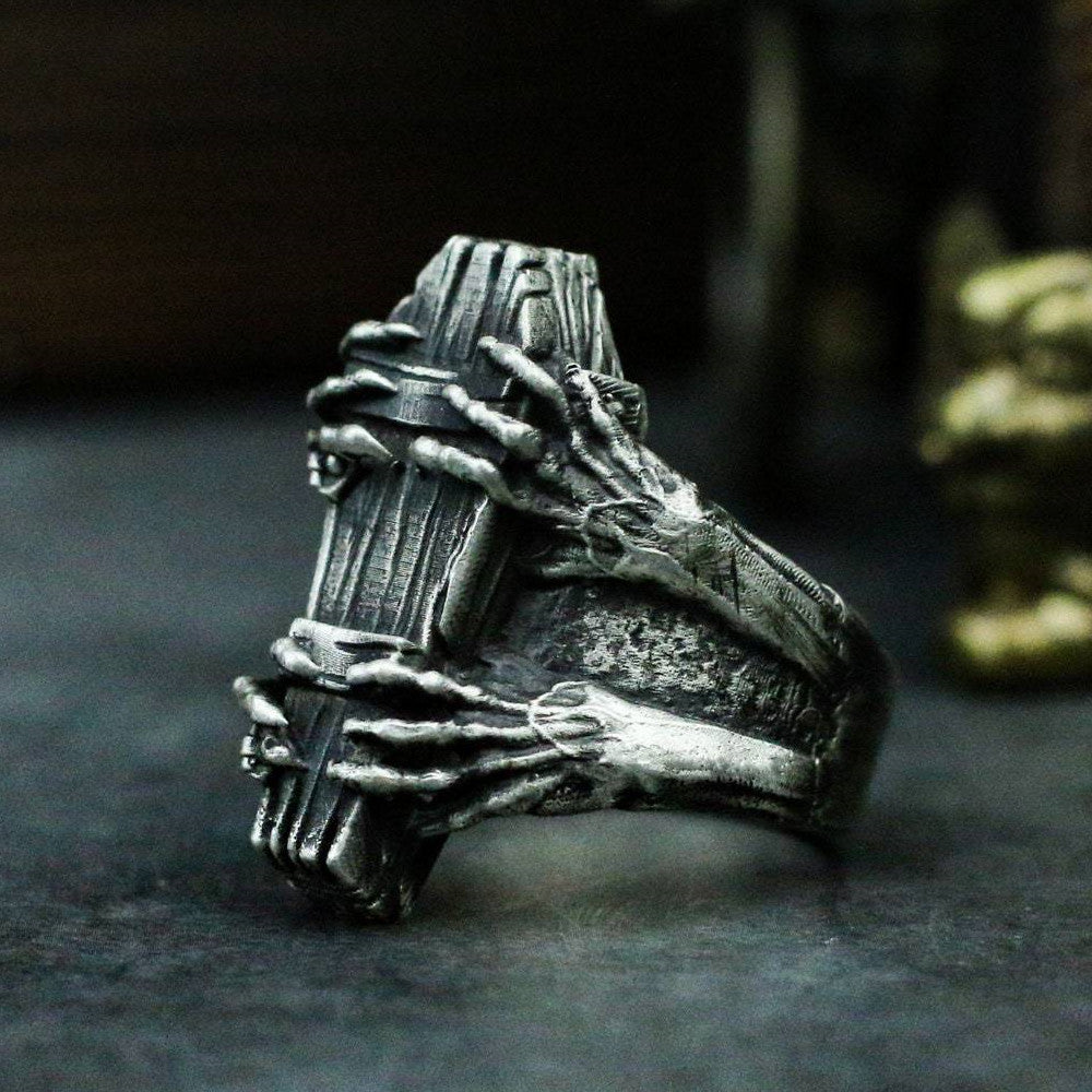 Spooky Coffin Ring Mens