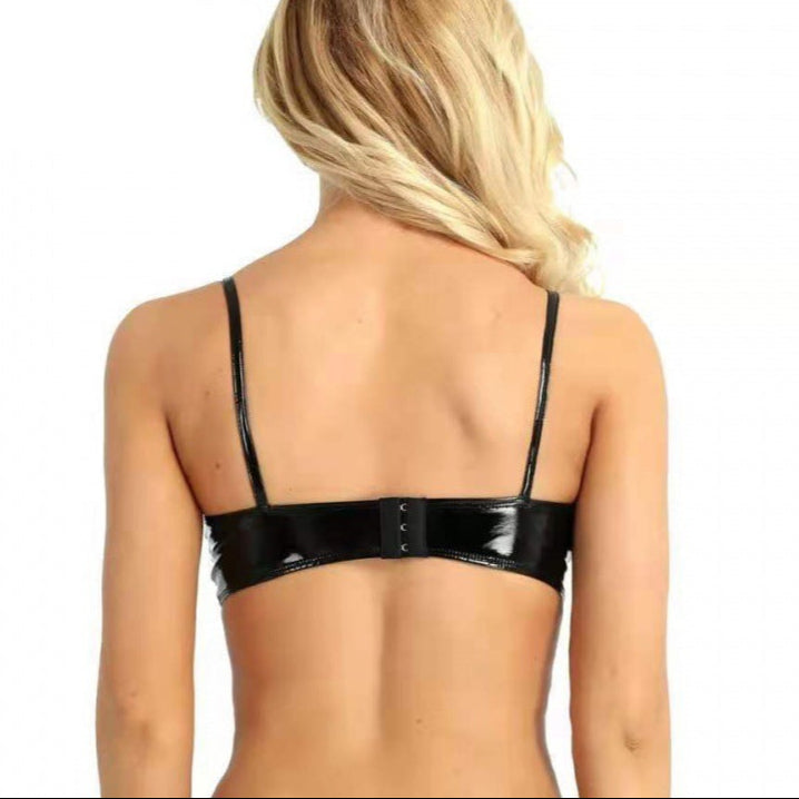 Latex Goth Underwear Set Faux Leather