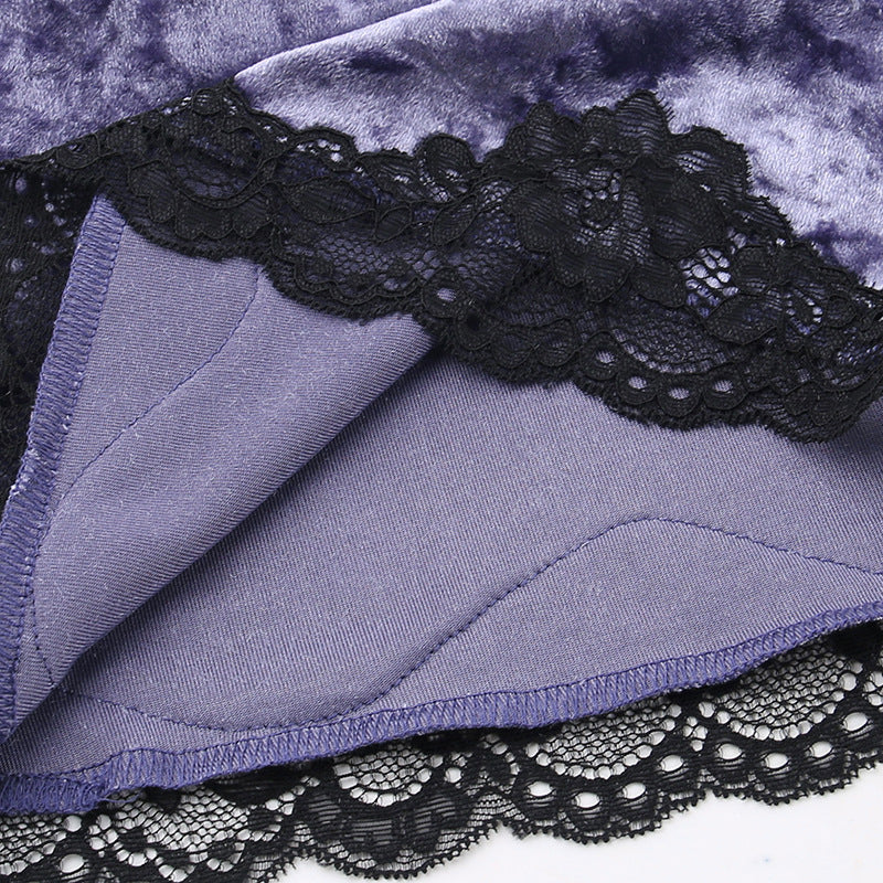 velvet Velour Gothic Purple Top