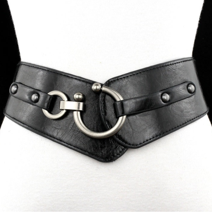 Wide Leather Sexy Goth Belt for Women