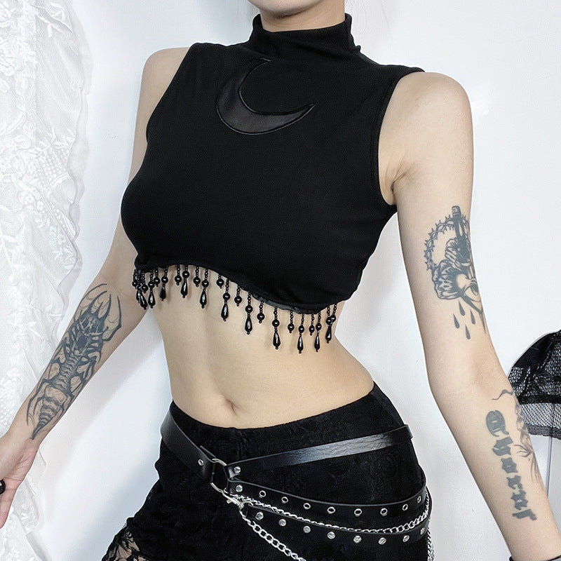 Witch Crop Top with Moon Design