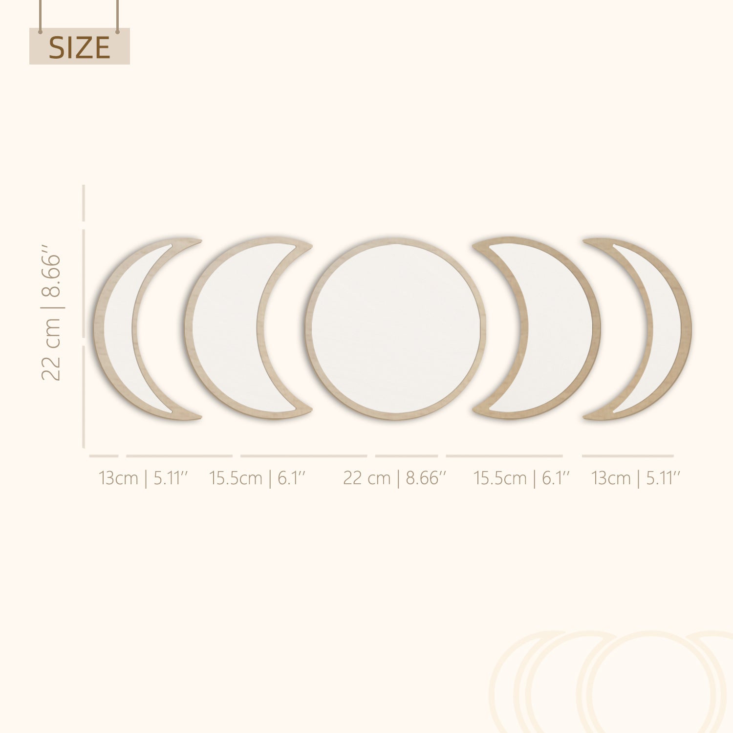 Witchcore Moon cycle Mirror Set Phase Cycle