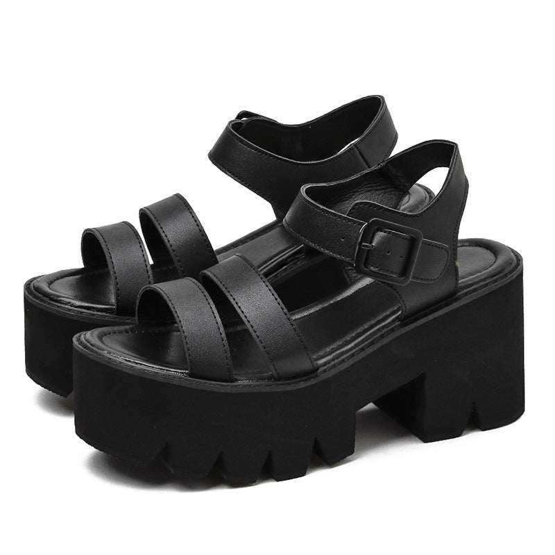 Womens Casual Goth Sandals black
