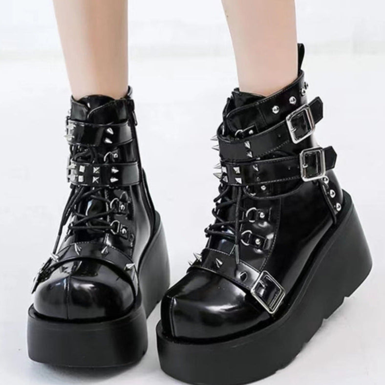Womens Gothic Ankle Boots spikes