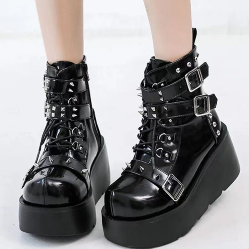 Womens Gothic Ankle Boots spikes