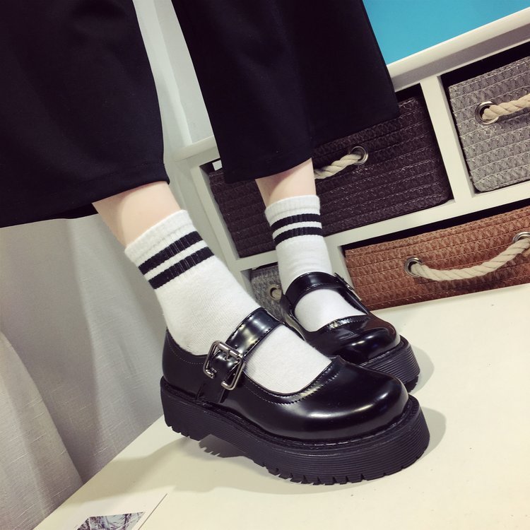 Goth Mary Jane Shoes Chunky Platforms