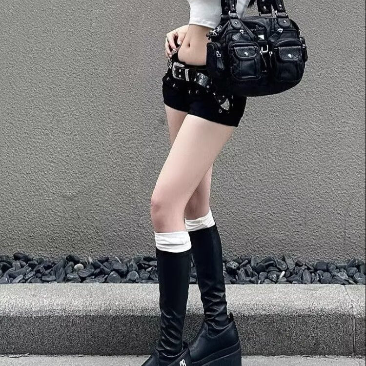 alternative Black Sexy Goth Shorts womens