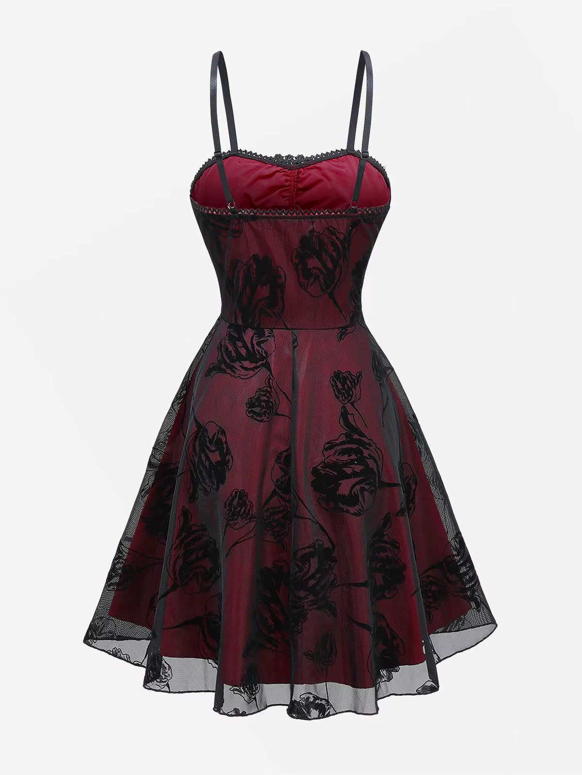 Embroidered Formal Goth Dress