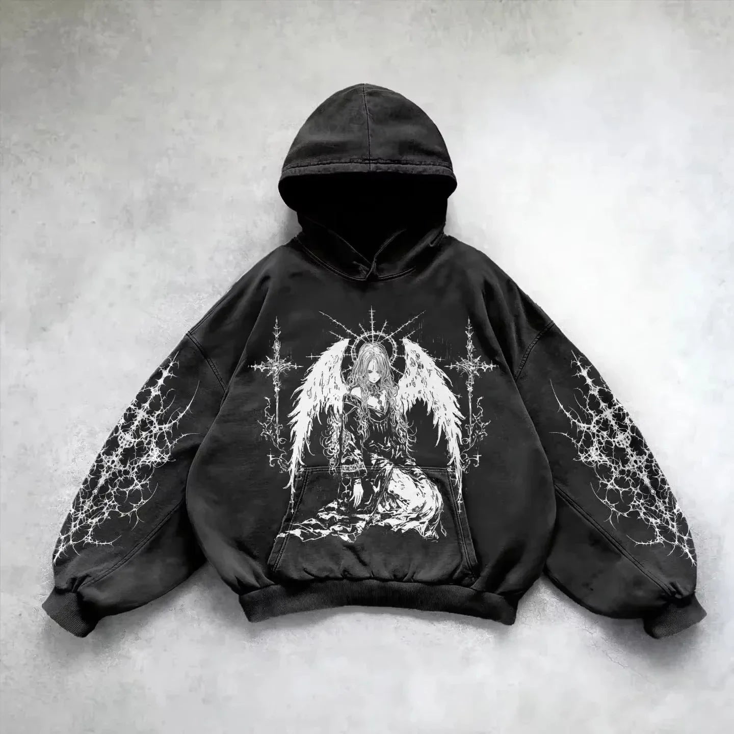 Gothic Angel Black Hoodie anime