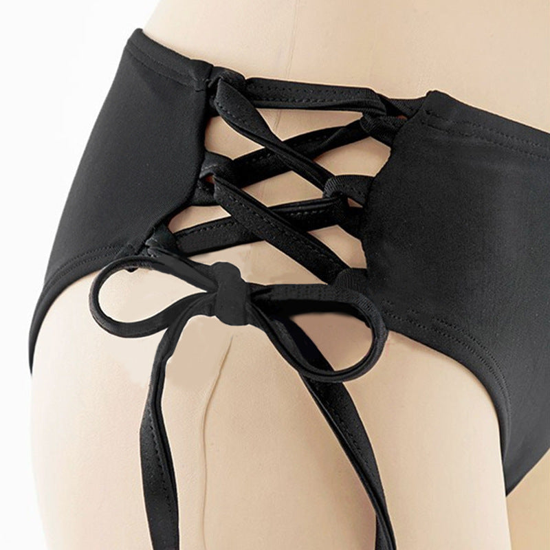 bdsm Black Haltertop Choker Bikini Set