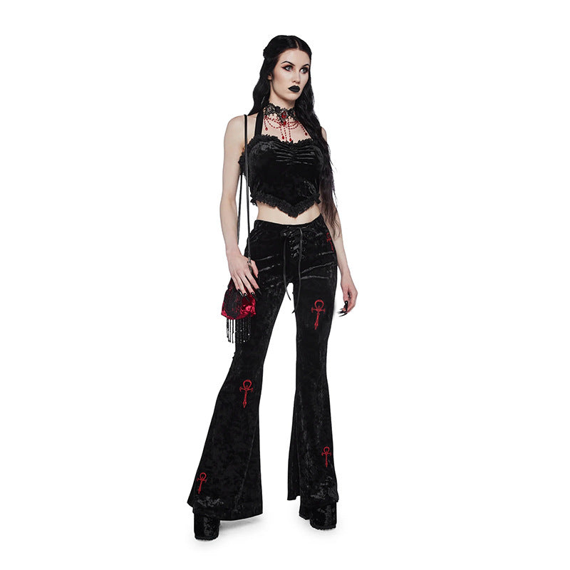 black Ankh Egyptian Symbol Pants for Women