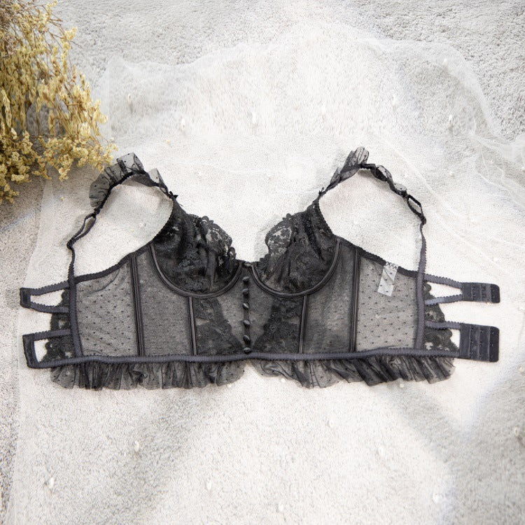 black Goth Bustier Bralette
