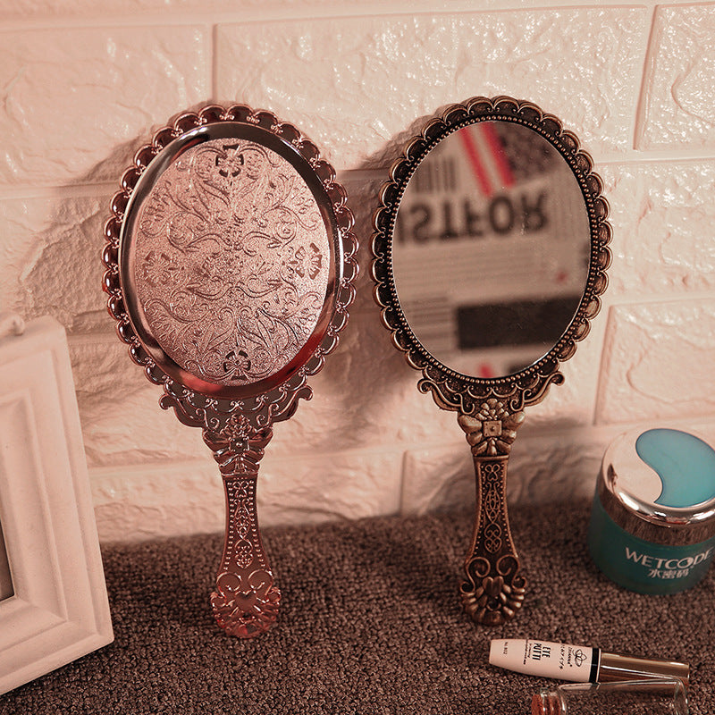 Gothic black Handheld Mirror Portable Vintage - Goth Compact Mirror