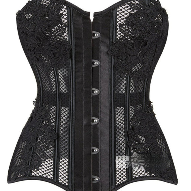 black Goth Mesh Corset