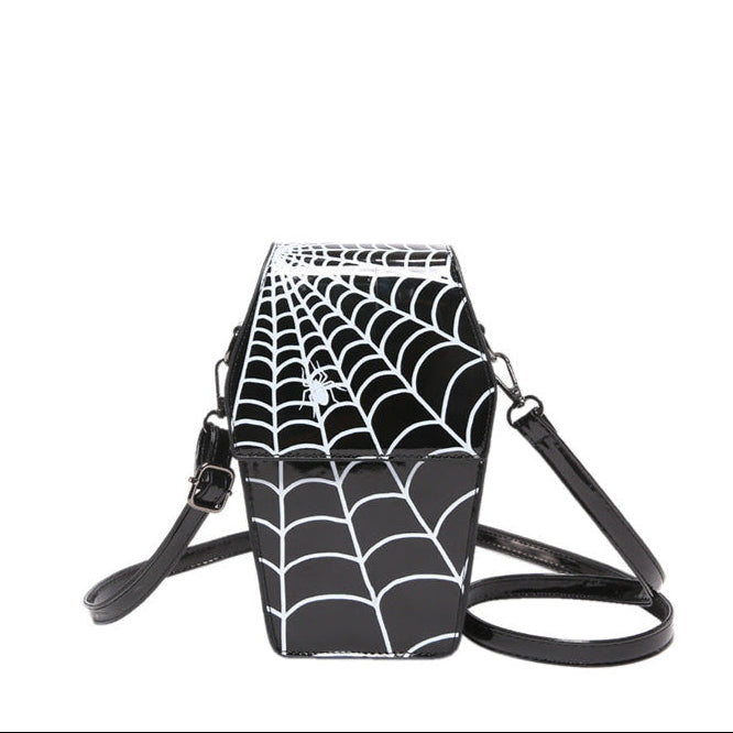 Gothic Spider Bag Crossbody with Spider Web black