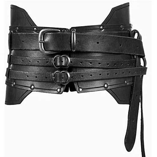 black Medieval Leather Waist Belt