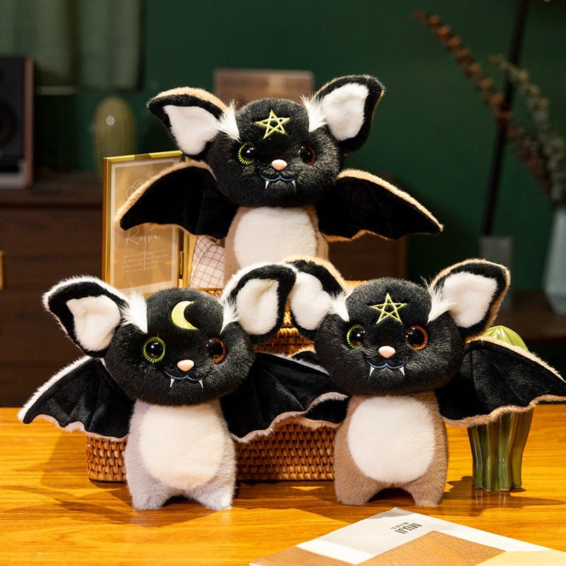 black Pentagram Goth Bat Plushie Animal