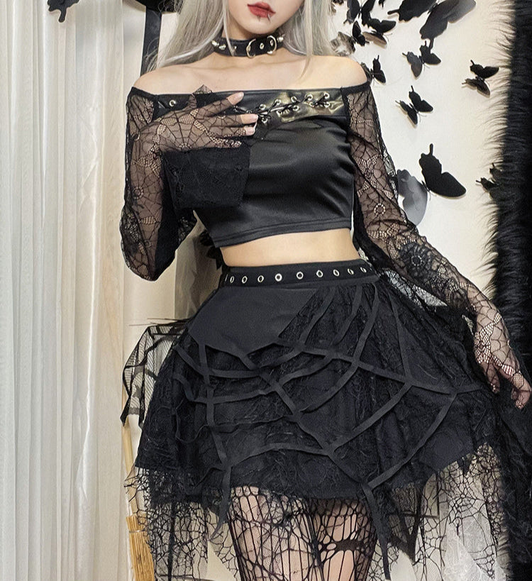 black Spider Web Skirt