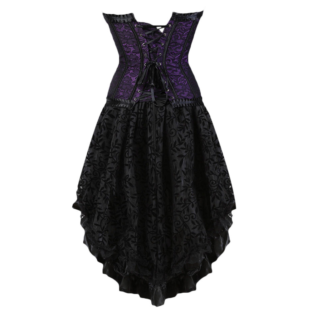 bow Mini Corset Dress - Black/Purple/Red