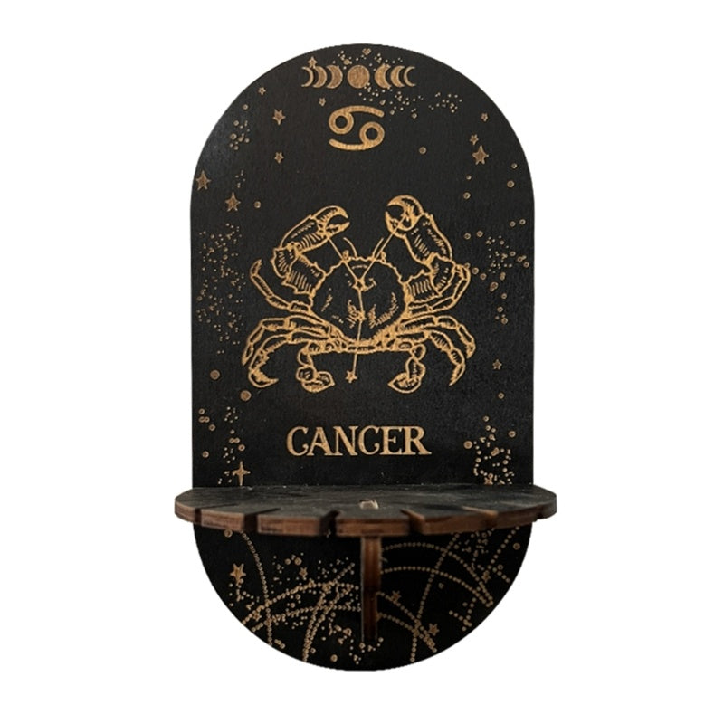 cancer Wooden Black Crystal Display Shelf