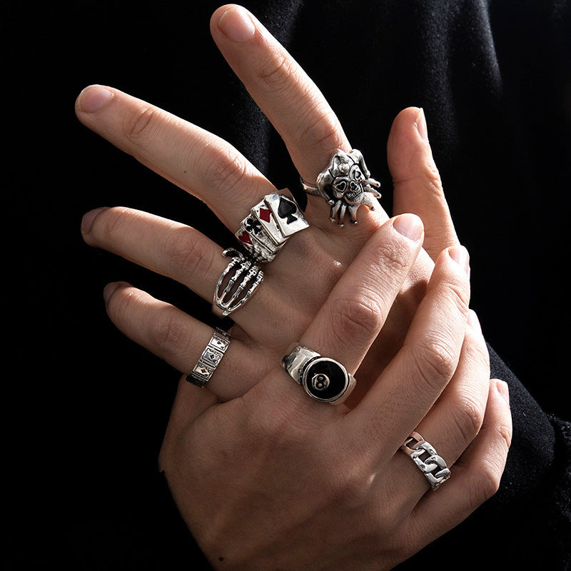 casino designs Goth Rings for Men