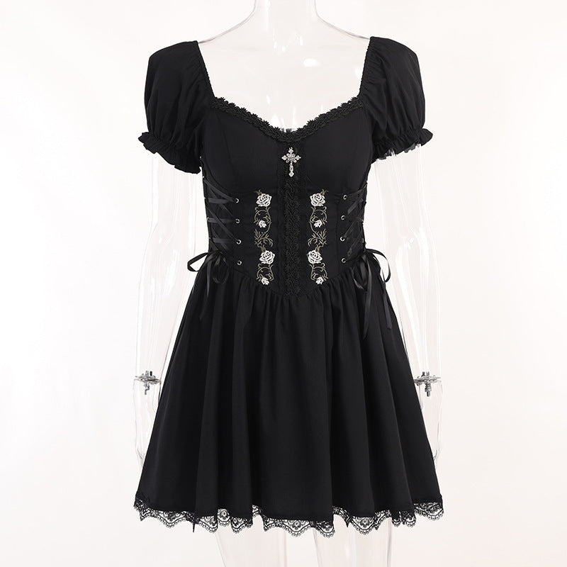 puff sleeves Corset Gothic Dress 