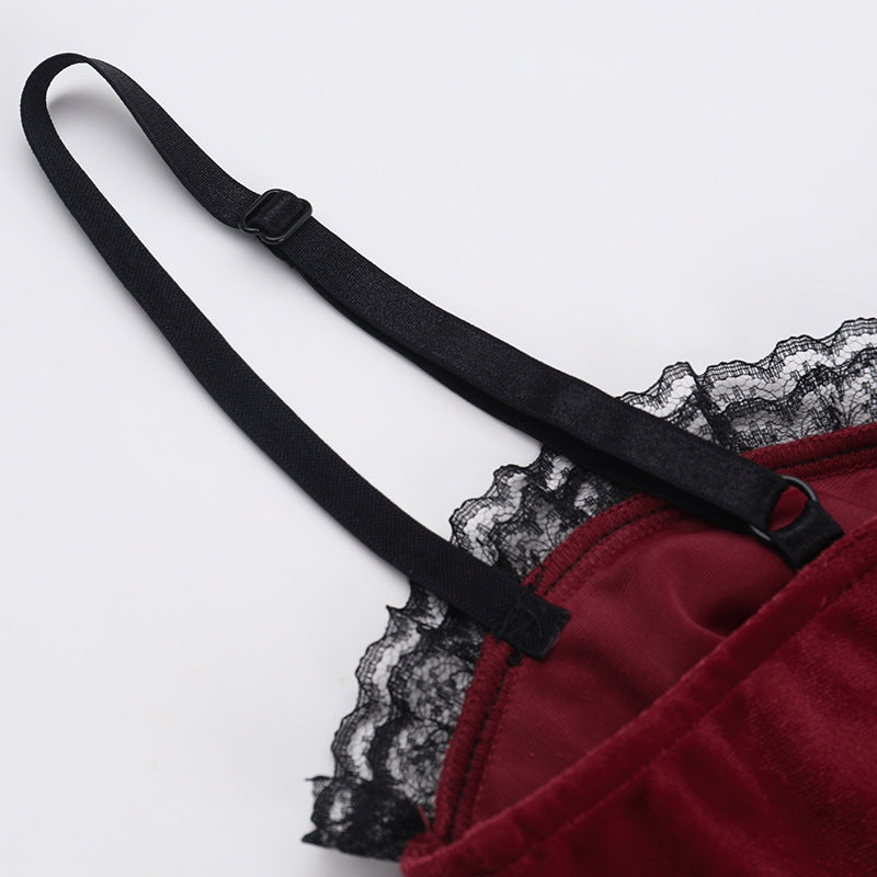Red Goth Dress - Bright Velvet